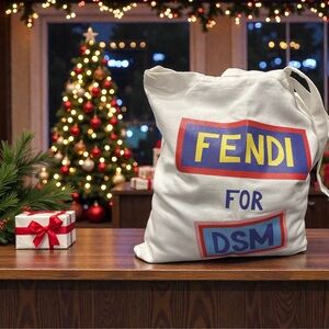 Fendi White Tote with Bold Logo